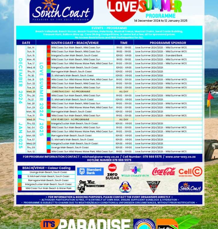 18 December - Love Summer 2024/2025 Festival- Margate/Lucian Main Beach