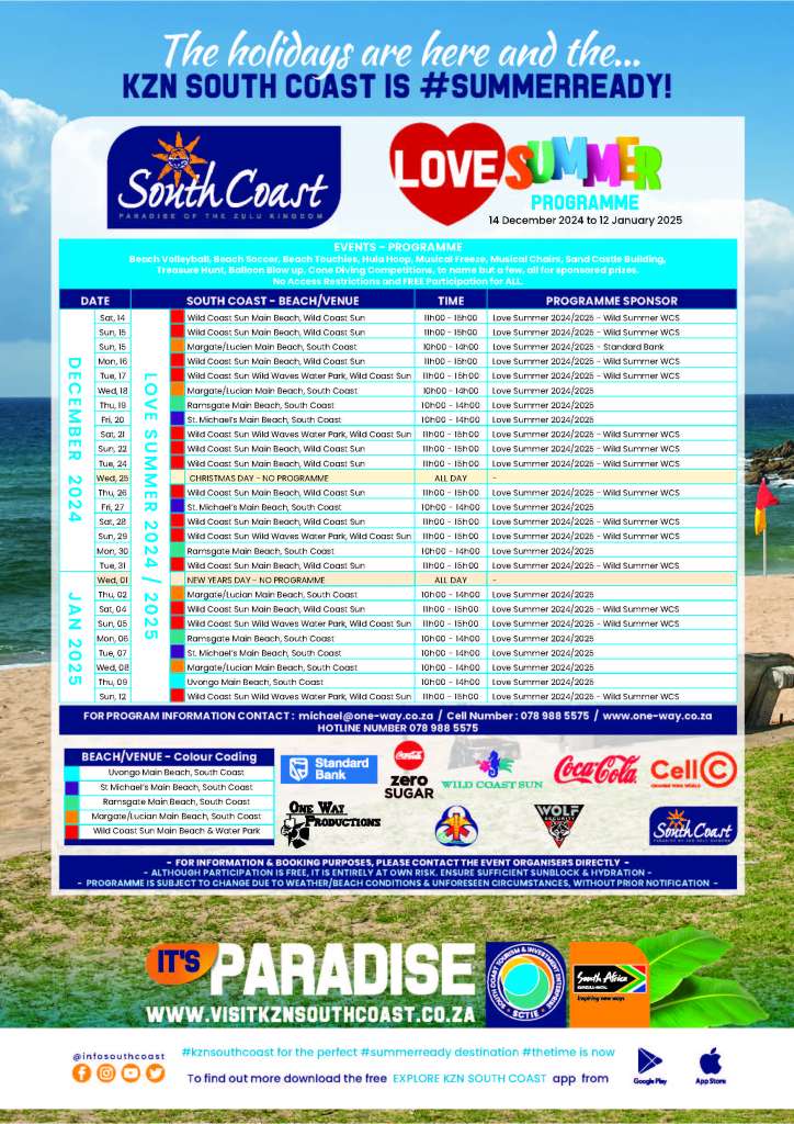 4 January - Love Summer 2024/2025 Festival- Wild Coast Sun Main Beach