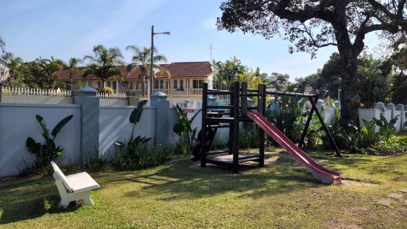 The jungle gym and playground at Indigo Bay 25 a luxury, self-catering, 4 bedroom, 8 sleeper on the Manaba beachfront with stunning sea views from Lucien Beach to Margate Beach on the South Coast of KwaZulu Natal.
