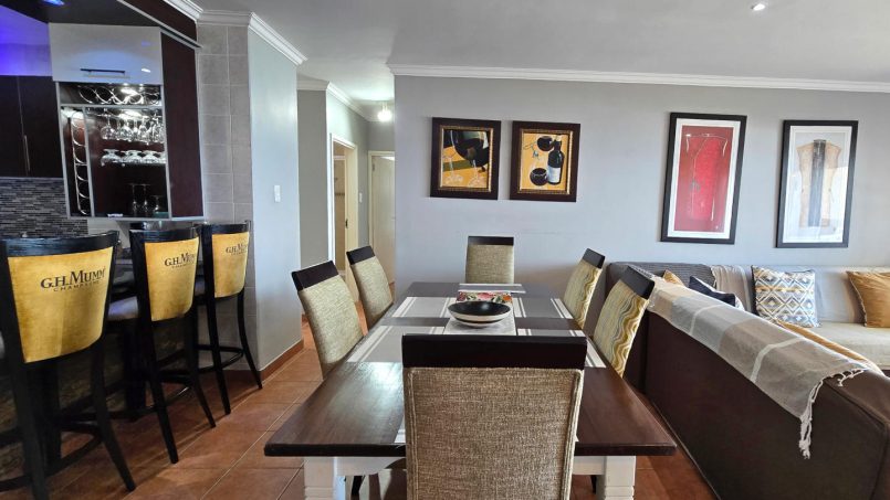 Stay at Kuta Beach 17 Ramsgate, a stunning 4-bedroom, 8-sleeper self-catering holiday apartment KZN with sea views, Wi-Fi, pool, and Smart TV.