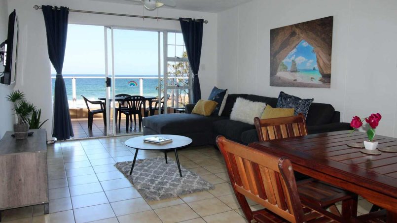 Lounge area at Chesapeake Bay 22 on Margate Seafront with sea view, family self-catering accommodation Margate.