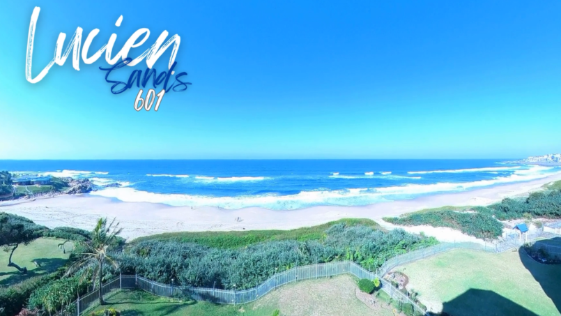 Lucien Sands 601 is a seafront self-catering penthouse with a 180º breaker sea view & a swimming pool, you can walk onto Lucien Blue Flag Beach & Margate beach from the 5th floor apartment.