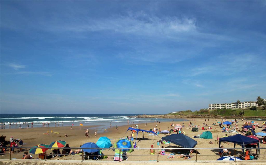 Uvongo Beach on the South Coast of KwaZulu Natal in South Africa.